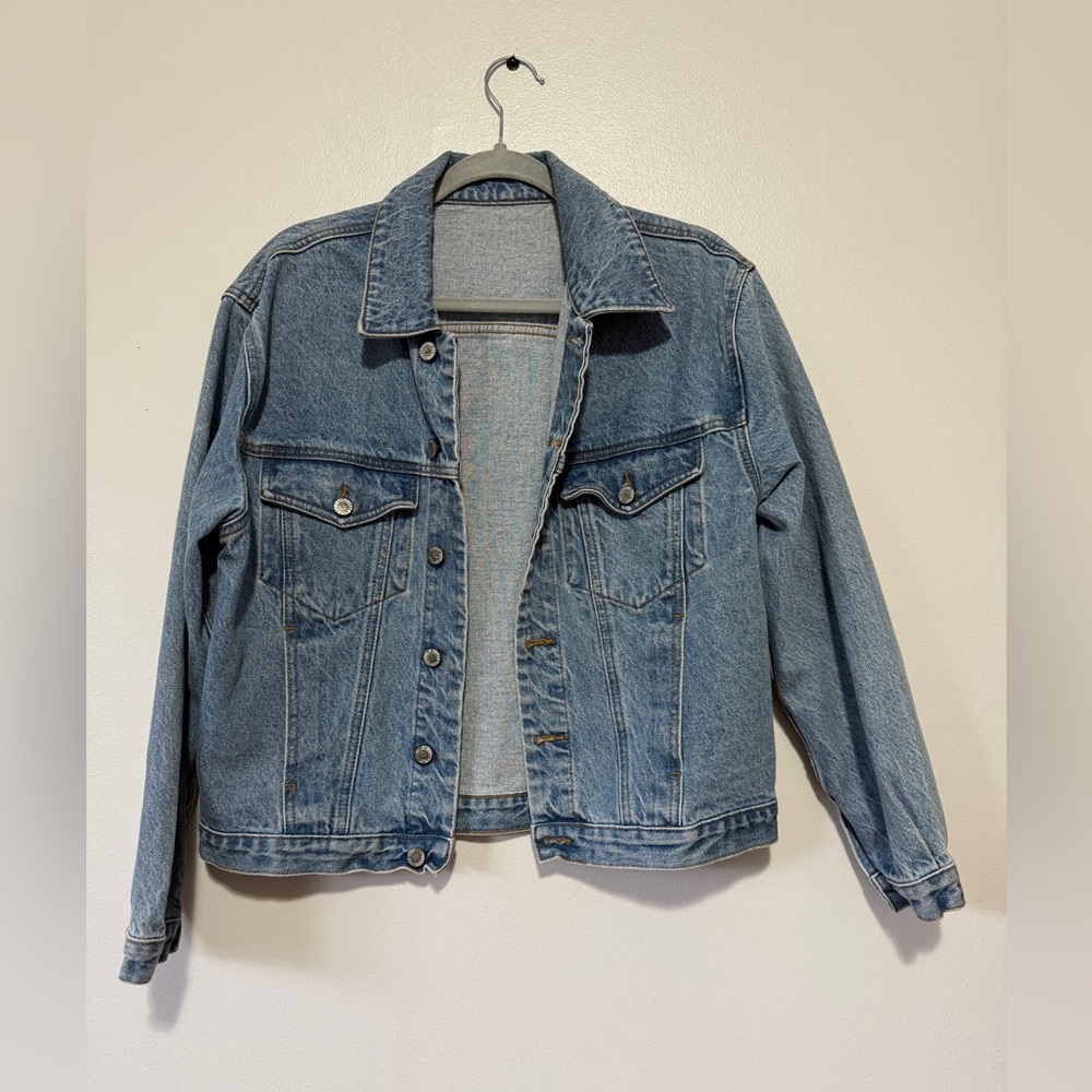 J Galt California Jeans Denim Jacket Blue Trucker Style Button Front Size‎ S